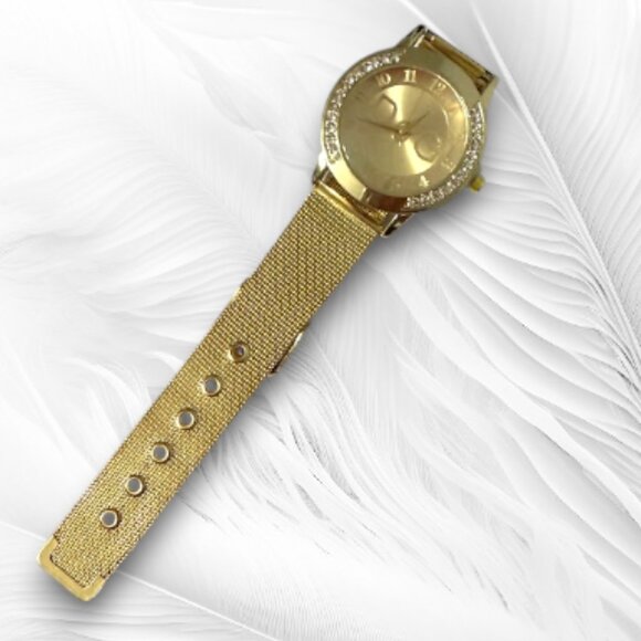 Gold Designer-Inspired Mesh Band Watch - Picture 3 of 5